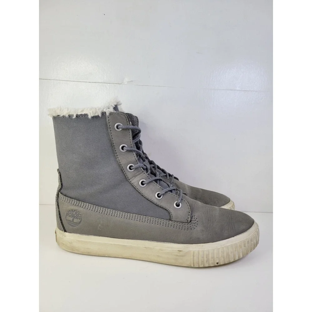 Timberland Womans Skyla Bay Fleece Fold-Down Boot Medium Gray Nubuck 8.5 Grey US